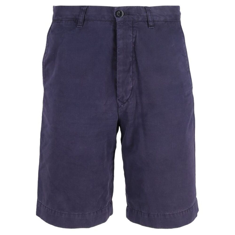 Mr P. Straight-Leg Garment-Dyed Twill Bermuda Shorts in Blue Cotton
